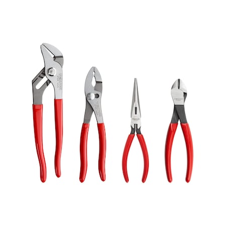Tekton Pliers Set, 4-Piece (Groove Joint, Slip Joint, Long Nose, Diagonal Cutting) PLR99022